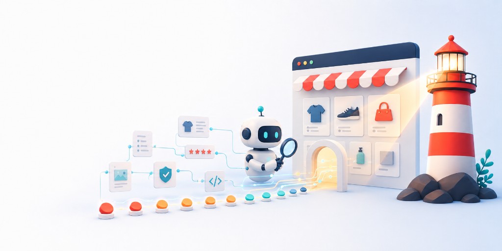 Robot, e-shop a maják — jak být vidět v AI